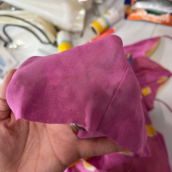 Vintage Cache Pink Large Flower Wide Leg Chiffon Jumpsuit Womens Size 4 - Picture 11 of 11